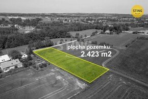 Prodej stavebního pozemku 2.423 m2 , Nebory, 129916 - 1