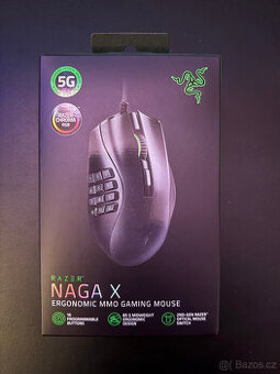 Prodám herní myš Razer Naga X černá – TOP stav, skvělá cena