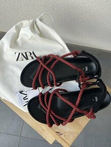 Červené sandály “rope sandals” od Zara - velikost 38