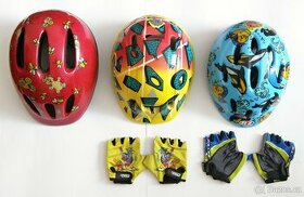 Dětské cyklistické helmy + rukavice - 1