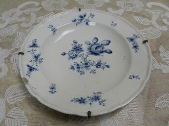 Krásný obří ručně malovaný porcelánový Talíř Květiny Vídeň 1