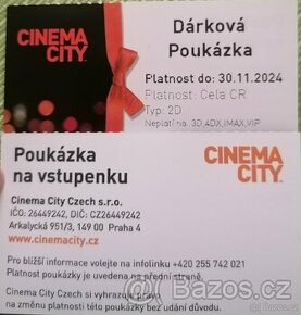 Cinema City - poukázka do kina na 2D - k dispozici 6 lístků