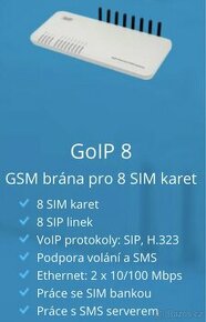 gsm sip voip brána goip 8 - 8 kanálová / na 8 Simek