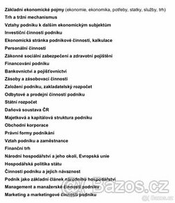 VYPRACOVANÉ MATURITNÍ OTÁZKY - EKONOMIKA