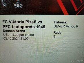 Vstupenka FC Viktoria Plzeň x PFC Ludogorets