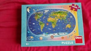 Puzzle mapa světa Dino 300XL