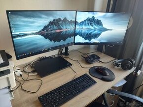 2x Asus VA24EHE 24' monitor + stojan na 2 monitory + kabeláž - 1