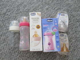 4x lahvičky Chicco - 0m,4m,6m + nové savičky - 1