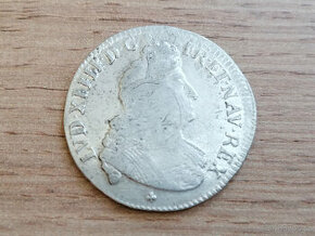 Francie stříbro 1/2 Ecu 1704 král Ludvík XIV. stříbrná mince