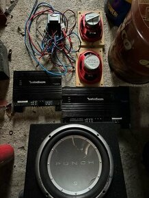 subwoofer , repro , zesilovače , kabely komplet hudba - 1