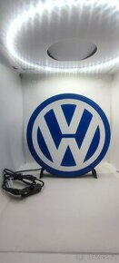 Prodám nový znak VW Volkswagen s podsvětlením (led pásek) - 1