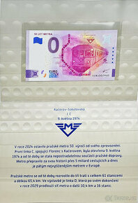 Folder 0 euro souvenir bankovka „50 let metra “