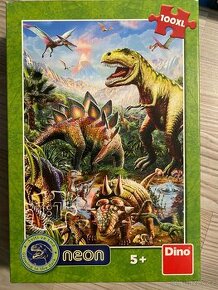 Puzzle svítící dinosauři 100xxl dílků