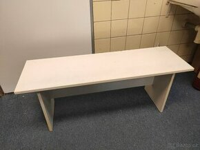 Bílá dřevěná lavice 110 x 35 x 43 cm