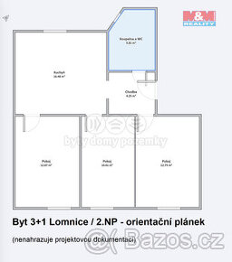 Prodej bytu 3+1, 63 m², se zahradou, Lomnice, ul. Tišnovská