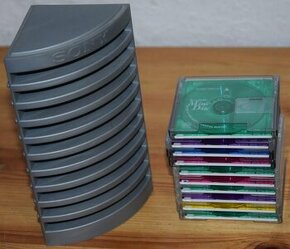 MD minidisk box/stojan na 10x MD minidisc, orig.SONY + media - 1