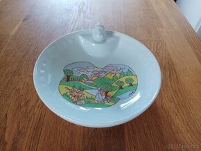 RUČNĚ MALOVANÝ DĚTSKÝ PORCELÁNOVÝ TERMOTALÍŘ LIMOGES FRANCIE