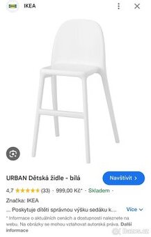 IKEA Urban vysoká dětská židle