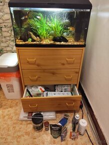 Akvarium i s rybama komodou