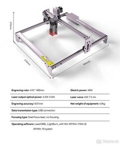 Gravírovací a řezací laser ATOMSTACK A5 PRO 40W - 1