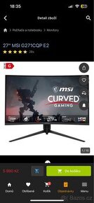 Herní monitor - 27" MSI G271CQP E2