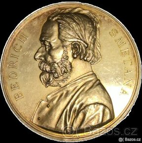 Medaile Bedřich Smetana 1894, Stříbro 51,6 gramu - 1