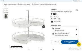 UTRUSTA 88 cm, otočná police do rohové skříňky IKEA nová