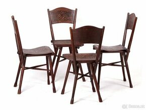 4x zrenovované židle THONET, No. 110, 1890.