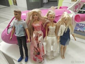 Letadlo Barbie + 3xBarbie + Ken