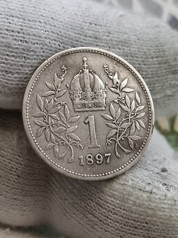 RU 1koruna 1897 bz - vzácný ročník... - 1