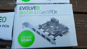 EVOLVEO 4x USB 3.2 Gen 1 PCIe, rozšiřující karta