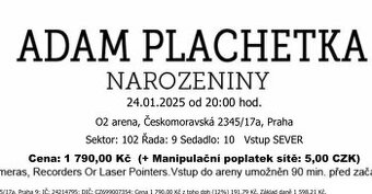 VSTUPENKY ADAM PLACHETKA 24.1.