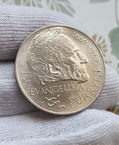 Stříbrná pamětní 25kčs 1969 Evangelista Purkyně