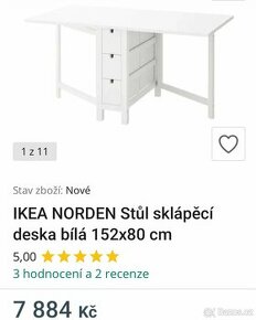 rozkládací stůl IKEA.