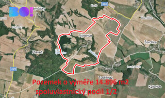 Prodej pole, 7448 m², Výrovice, podíl 1/2 - 1