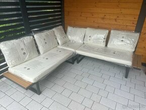 Nový Merax zahradní lounge set z akáciového dřeva, hliníkový