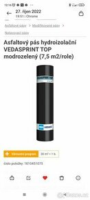 Asfaltový pás hydroizolační VEDASPRINT TOP modrozelený (7,5
