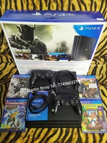 Sony Playstation 4 PRO 1TB + 2 ovladače - TOP STAV