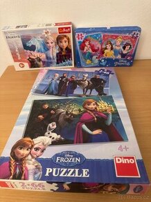 3x puzzle Frozen a princezny