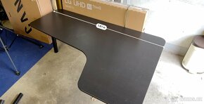 BEKANT Rohový stůl černá, pravý 160x110 + zásuvkový díl