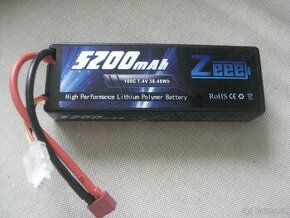 lipol baterie 2čl, 7,4v  5200mah 100c