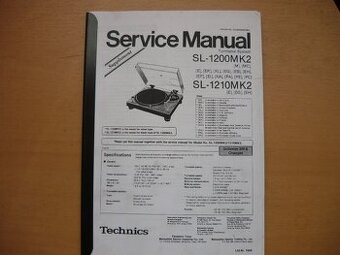 Servisní mánual na Technics SL-1200MK2