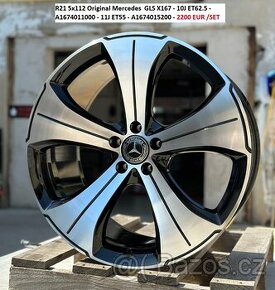 R21 5x112 Original Mercedes  GLS X167 - 10J ET62.5 - A167401 - 1