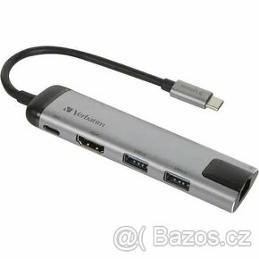 VERBATIM USB-C Multiport HUB, 2x USB 3.0,1x USB-C,HDMI,LAN