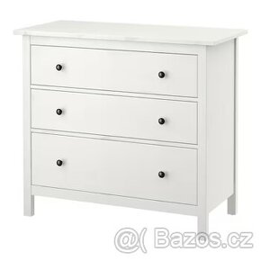 Komoda Ikea Hemnes se 3 zásuvkami, bílé mořidlo, 108x96 cm