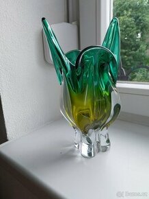 Autorská váza hutní sklo