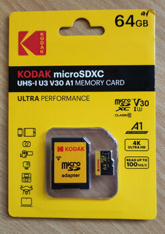 Paměťová karta MicroSD 64GB KODAK Ultra - rychlá nová