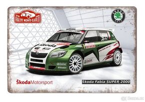 plechová cedule - Škoda Fabia SUPER 2000 (Monte-Carlo 2010)