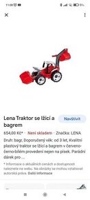 Traktor s bagrem Lena a mašinka na ovládání