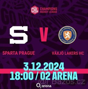 Klubové VIP Čtvrtfinále CHL: HC Sparta Praha–Växjö Lakers HC